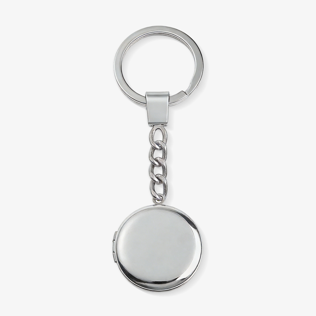 Photo Locket Keychain In Silver Personalized 2 Photos Gift for Family
