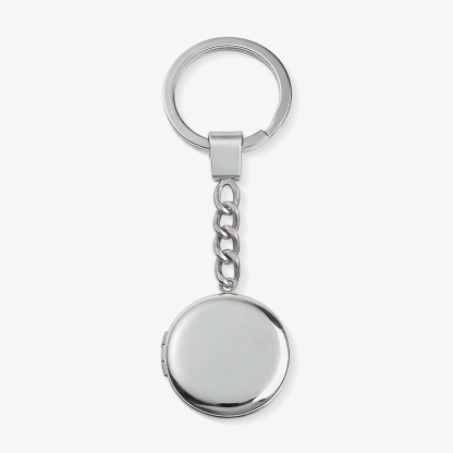Photo Locket Keychain In Silver Personalized 2 Photos Gift for Family