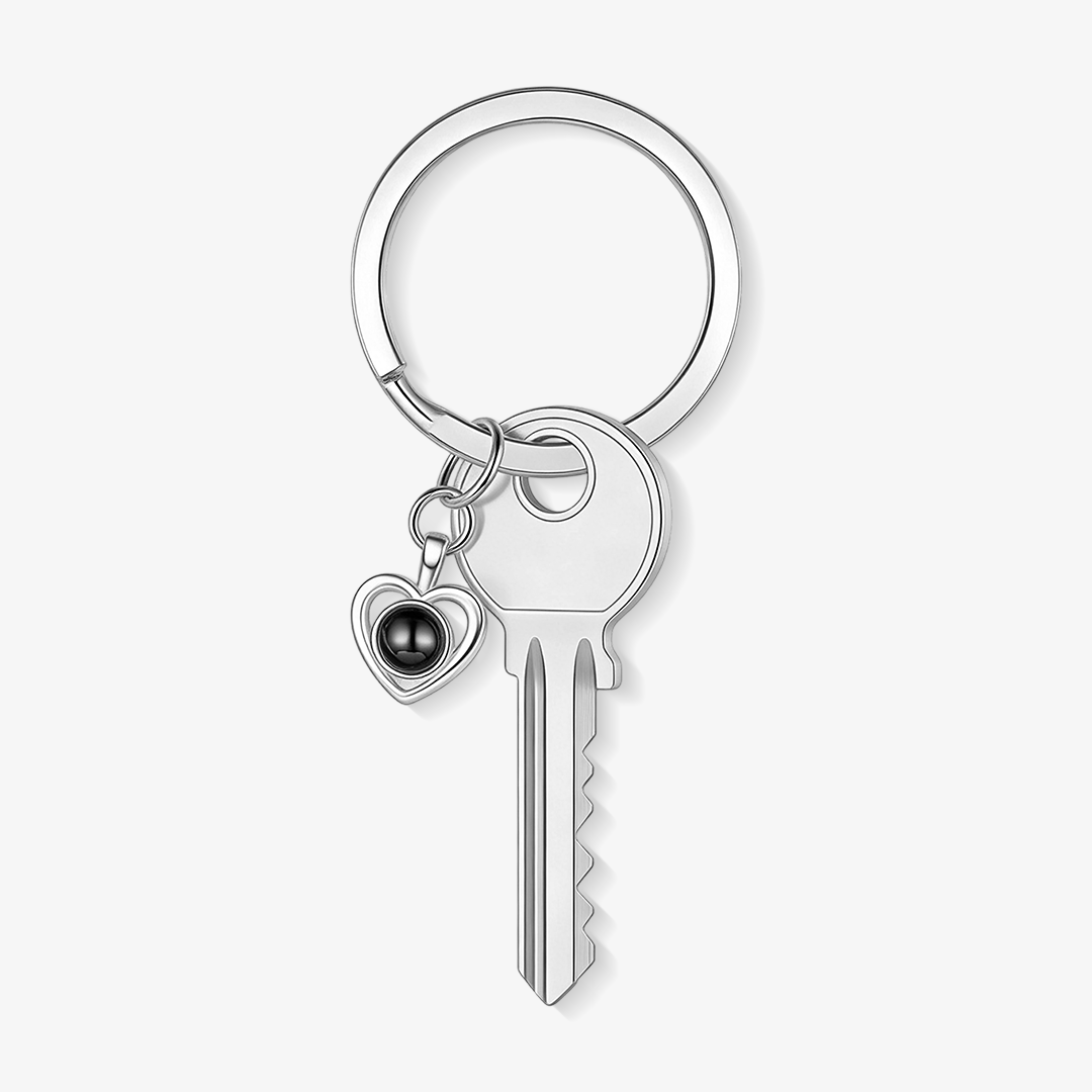Personalized Projection Keychain Custom Photo Heart Pendant Keychain