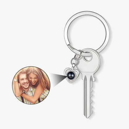 Personalized Projection Keychain Custom Photo Heart Pendant Keychain
