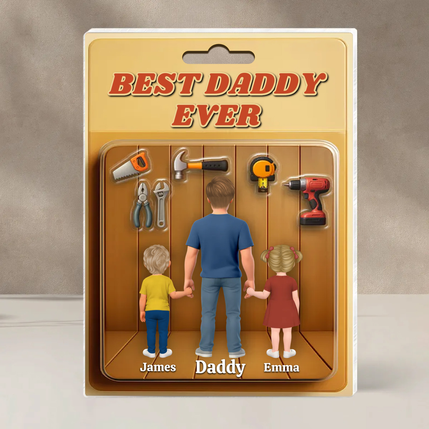 Custom Father’s Day Gift – Tool-Themed “Best Daddy Ever” Plaque with P
