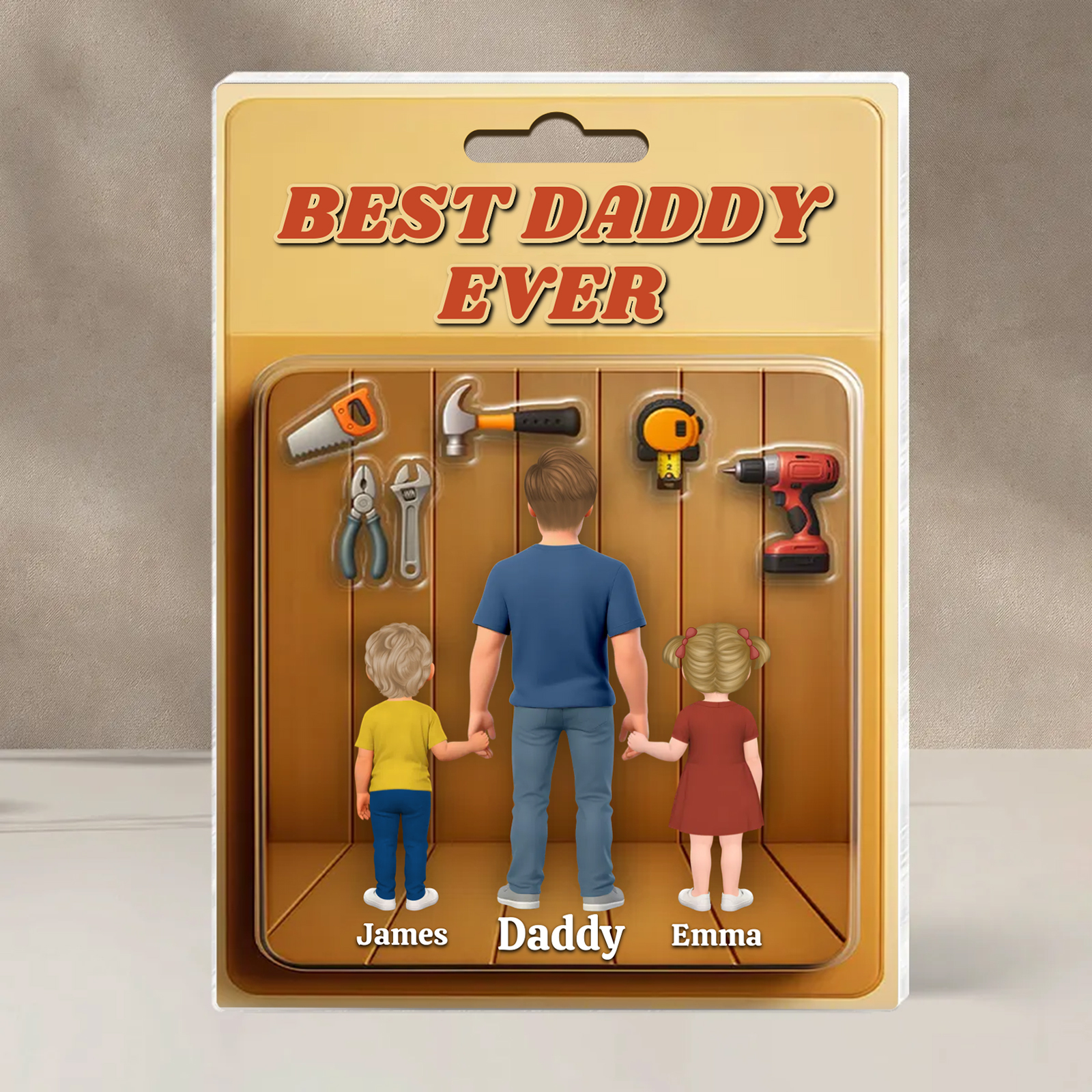 Custom Father’s Day Gift – Tool-Themed “Best Daddy Ever” Plaque with P