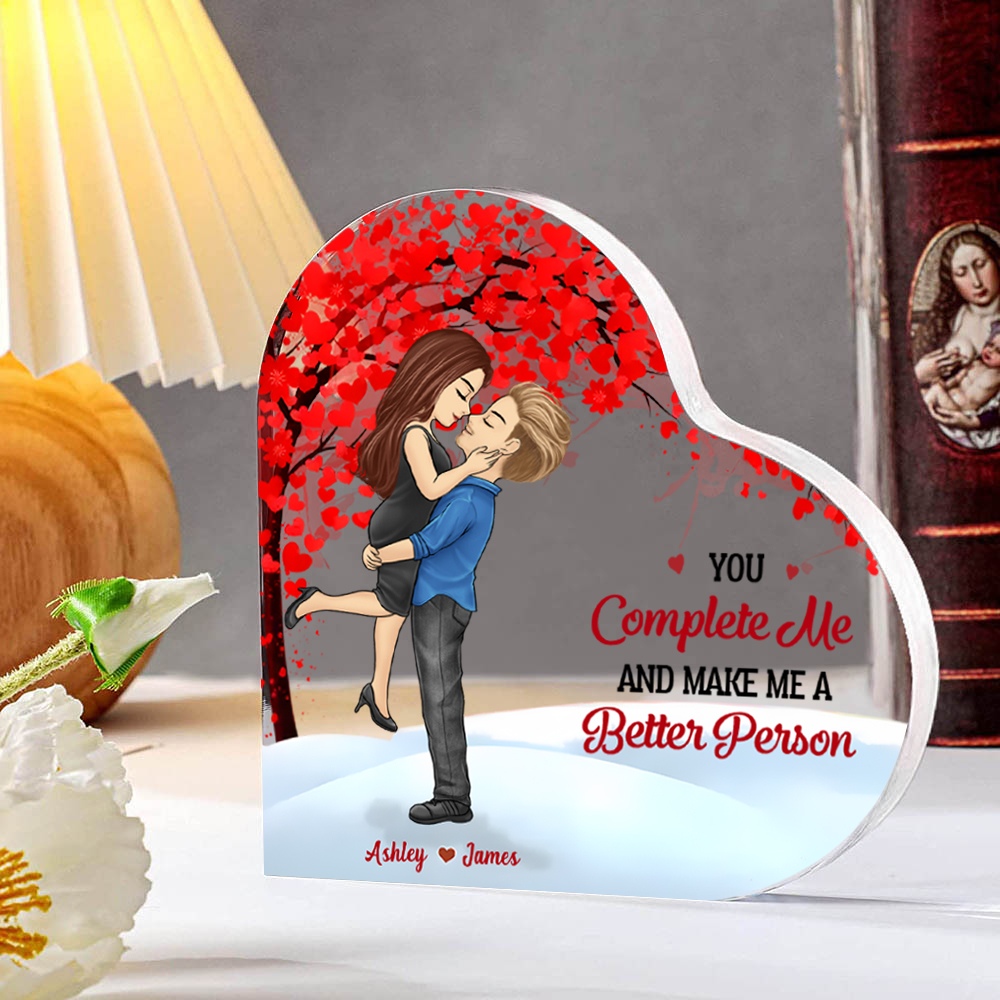 Personalized Heart-Shaped Couple Plaque with Custom Names & Romantic Design Perfect Gift for Couples