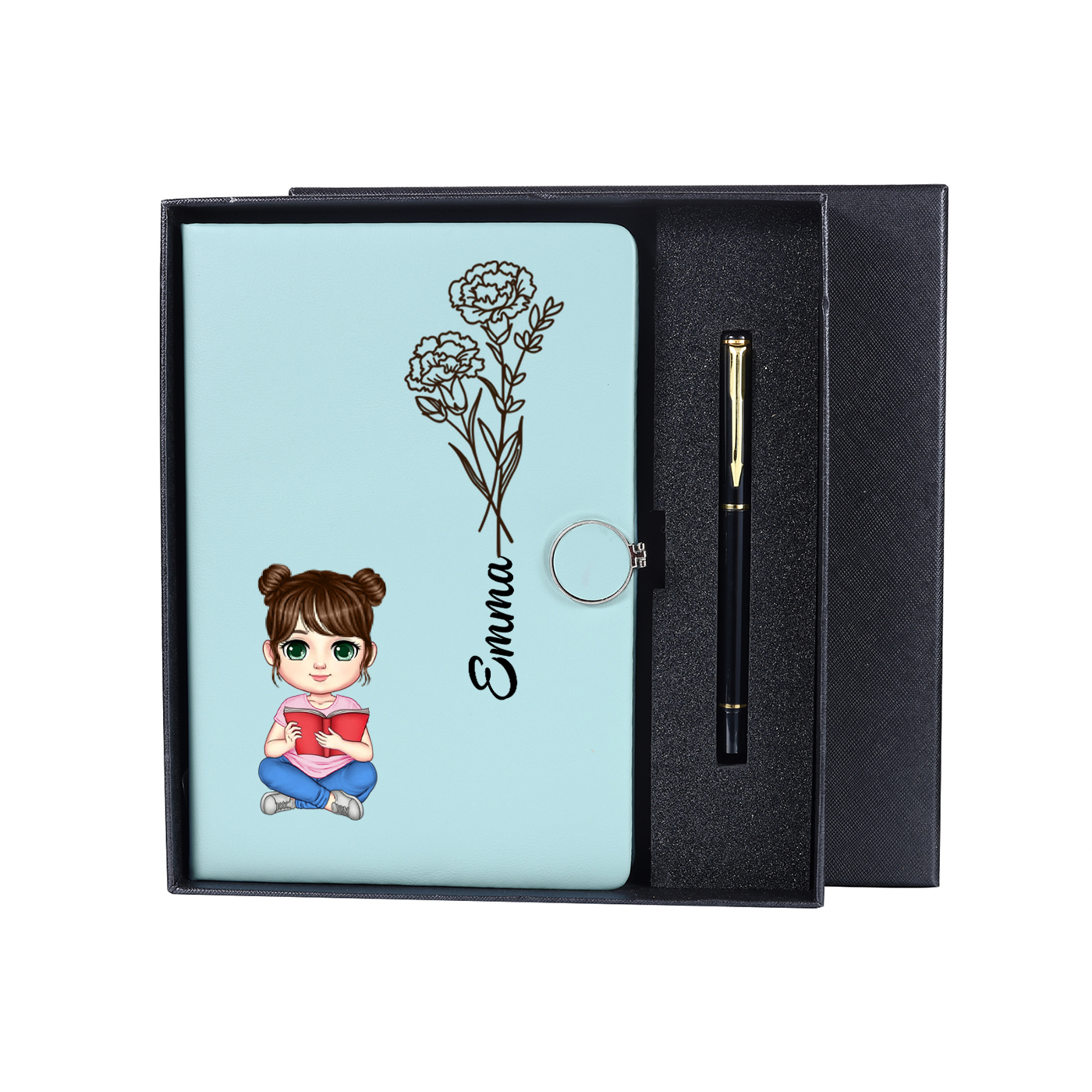 Personalized A5 Notebook Gift Set with Custom Name & Cute Illustration | Back to school gifts | Jessemade
