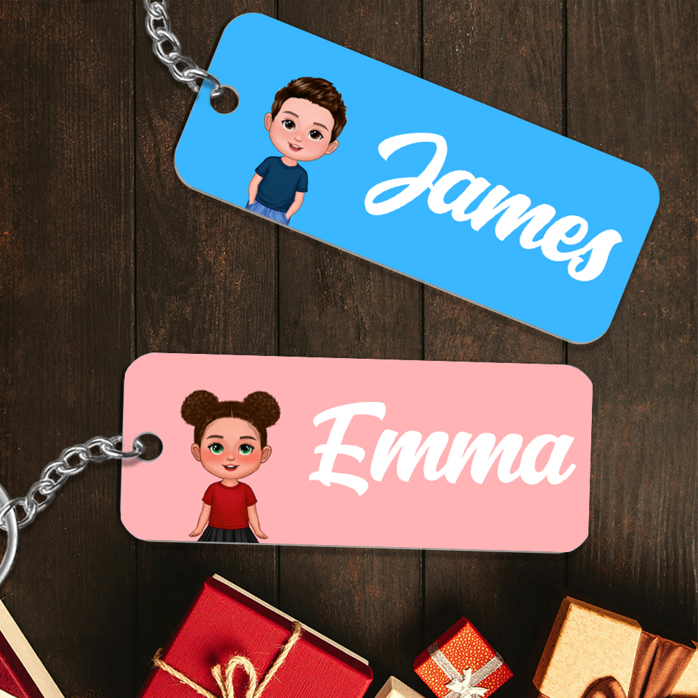 Personalized Keyring with Name & Character – Custom Gift with Multiple Colour Options | Jessemade