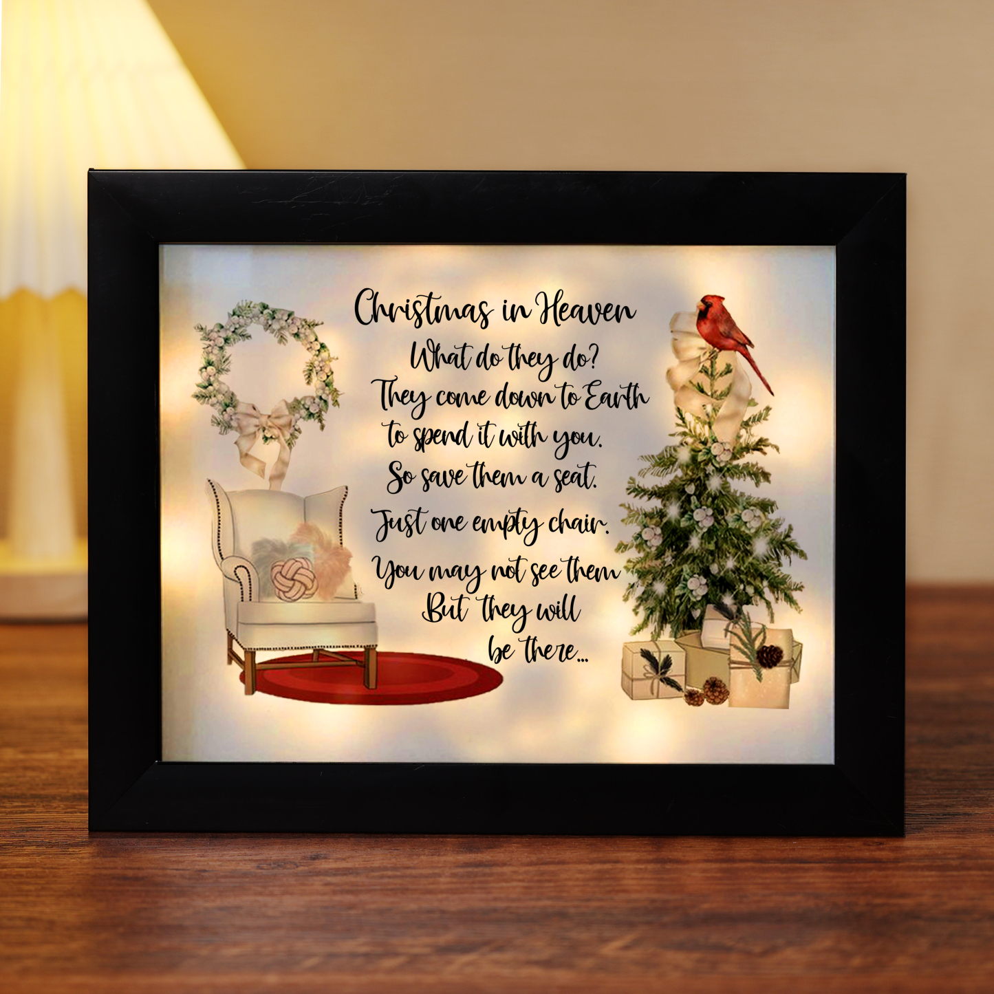 Christmas In Heaven Frame Lighted Shadow Box Sympathy Gifts