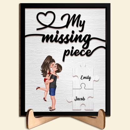 Couple Personalized Wooden Plaque You're My Missing Piece Gift for Her