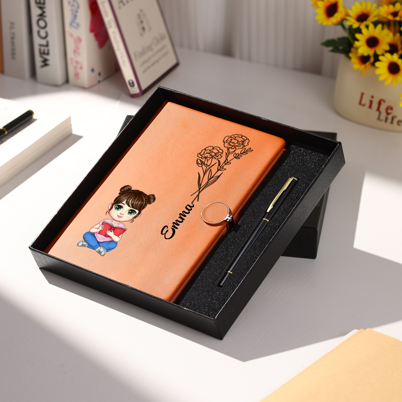 Personalized A5 Notebook Gift Set with Custom Name & Cute Illustration | Back to school gifts | Jessemade