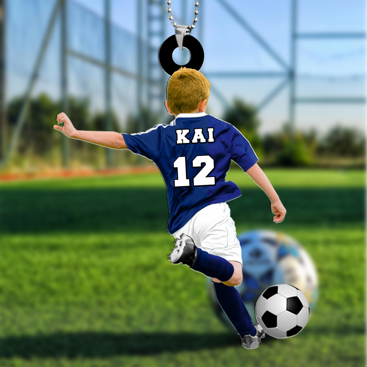 Name & Number Personalized Football Pendant - Gift for Children | Lorajewel