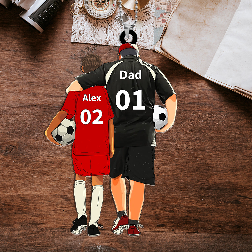 Personalized Acrylic Ornament Custom Soccer-Themed Gift for Dad | Lorajewel