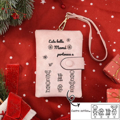 A mi mamá-Cartera, billetera con dibujos seleccionados 6 nombres personalizados monedero clásico para mujer | Jessemade