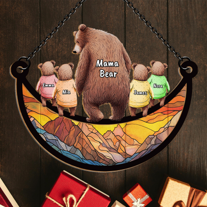 Personalized Mama Bear Hanging Ornament – Custom Bear Family Names | Lorajewel