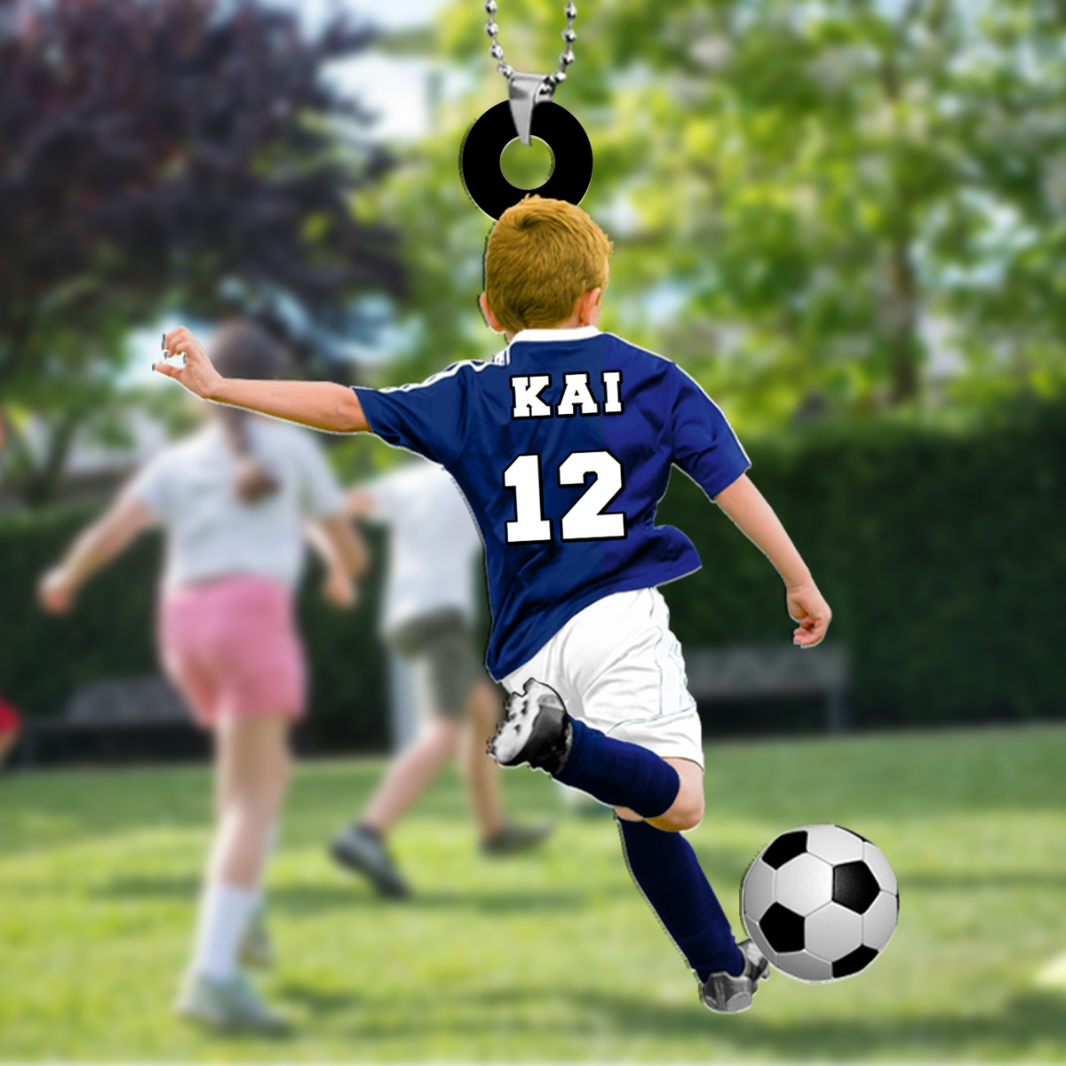 Name & Number Personalized Football Pendant - Gift for Children | Lorajewel