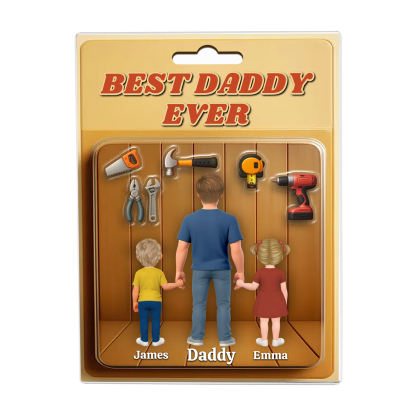 Custom Father’s Day Gift – Tool-Themed “Best Daddy Ever” Plaque with Personalized Men’s Bracelet | Lorajewel