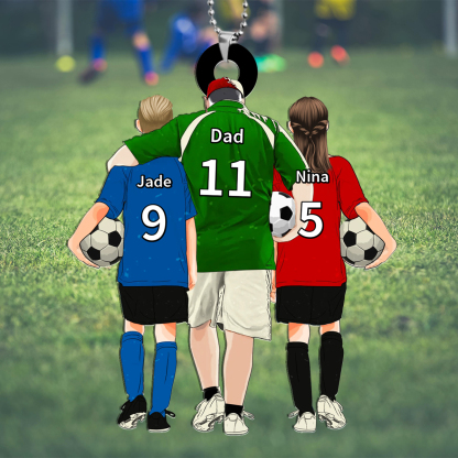 Personalized Football Family Pendant - Father's Day Gift | Lorajewel