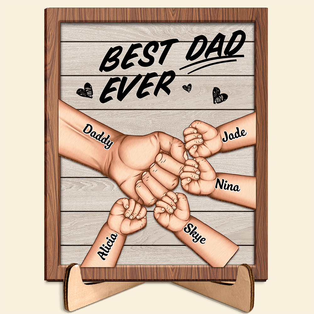 Personalized Best Dad Ever Wooden Plaque – Father's Day Gift for Dad | Lorajewel