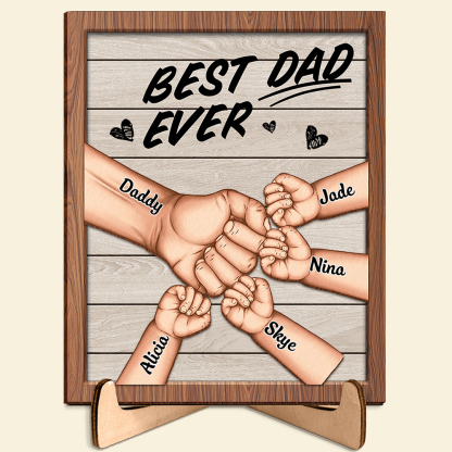 Personalized Best Dad Ever Wooden Plaque – Father's Day Gift for Dad | Lorajewel