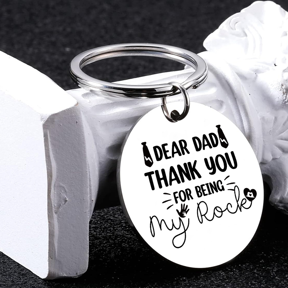Stainless Steel Dad Keyring – Thoughtful Gift for Dad - Father's Day Gift | Lorajewel