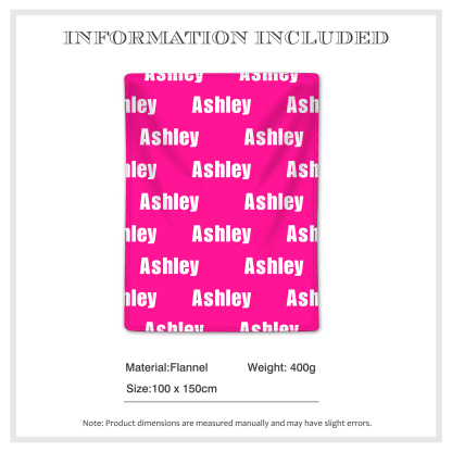 Personalized Name Flannel Blanket Custom Name Gift for Kids Family Christmas