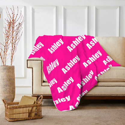 Personalized Name Flannel Blanket Custom Name Gift for Kids Family Christmas