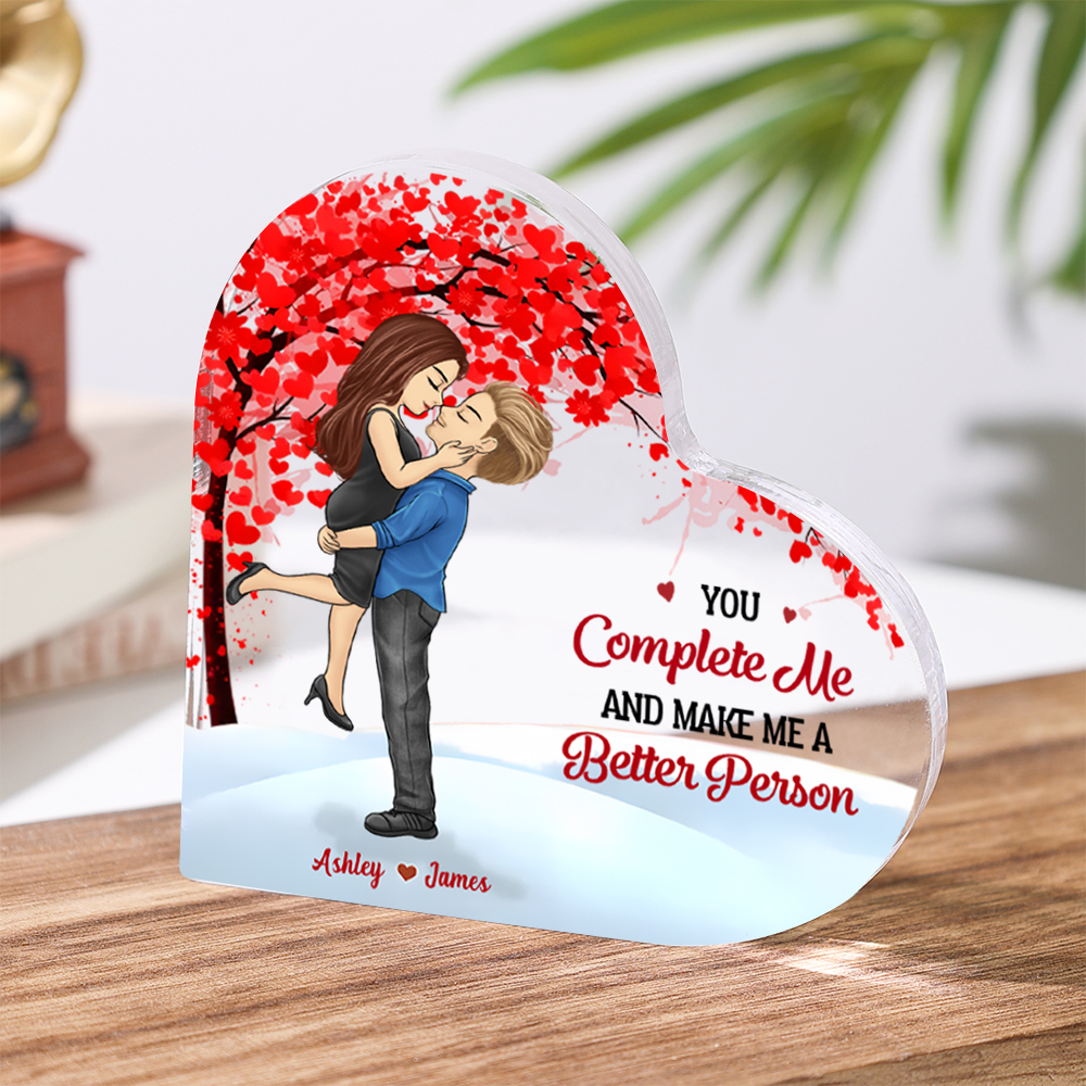 Personalized Heart-Shaped Couple Plaque with Custom Names & Romantic Design Perfect Gift for Couples