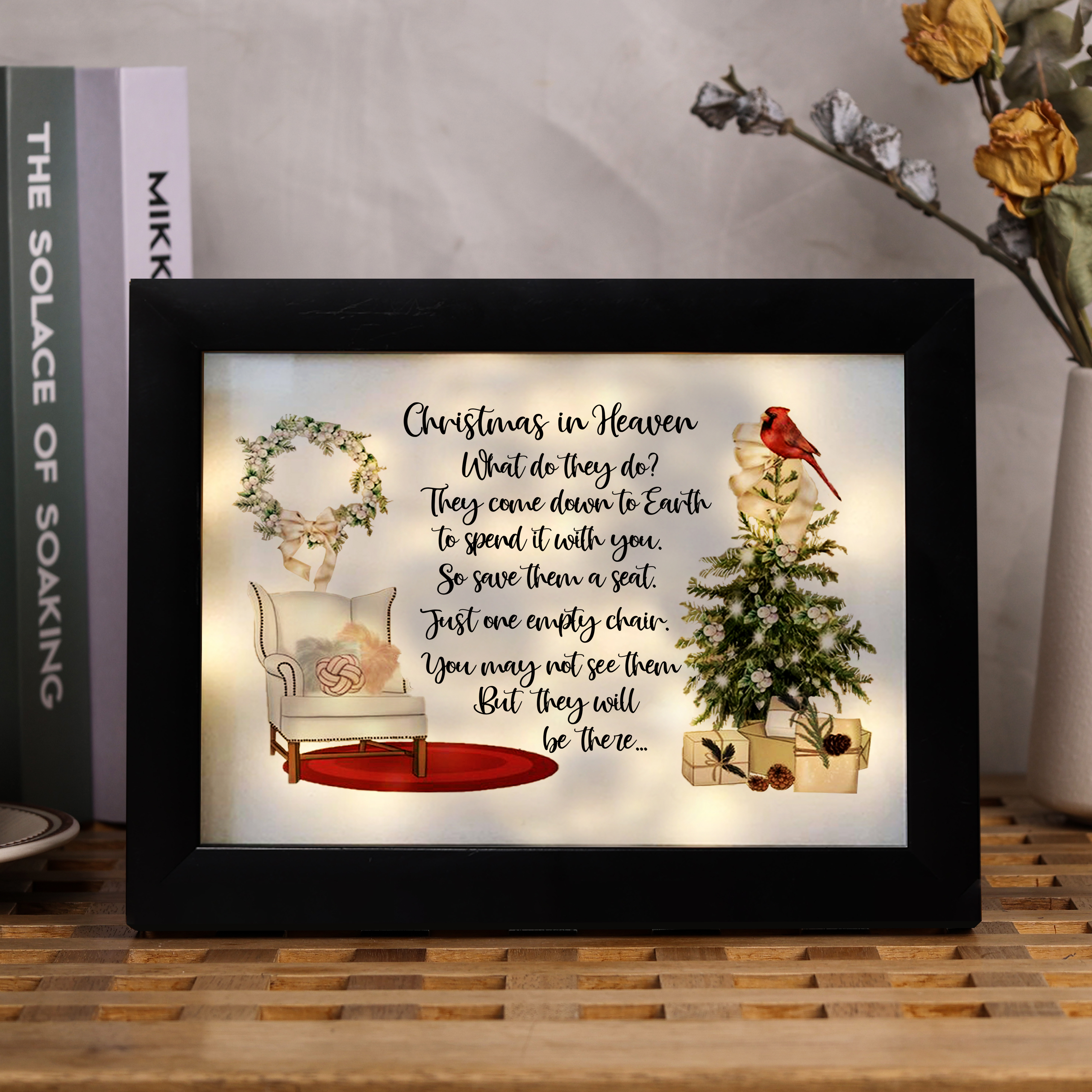 Christmas In Heaven Frame Lighted Shadow Box Sympathy Gifts