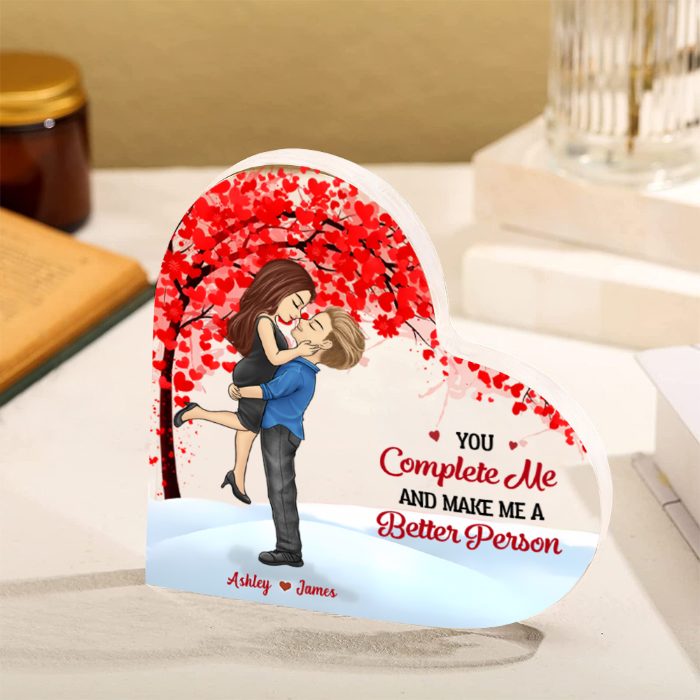 Personalized Heart-Shaped Couple Plaque with Custom Names & Romantic Design Perfect Gift for Couples