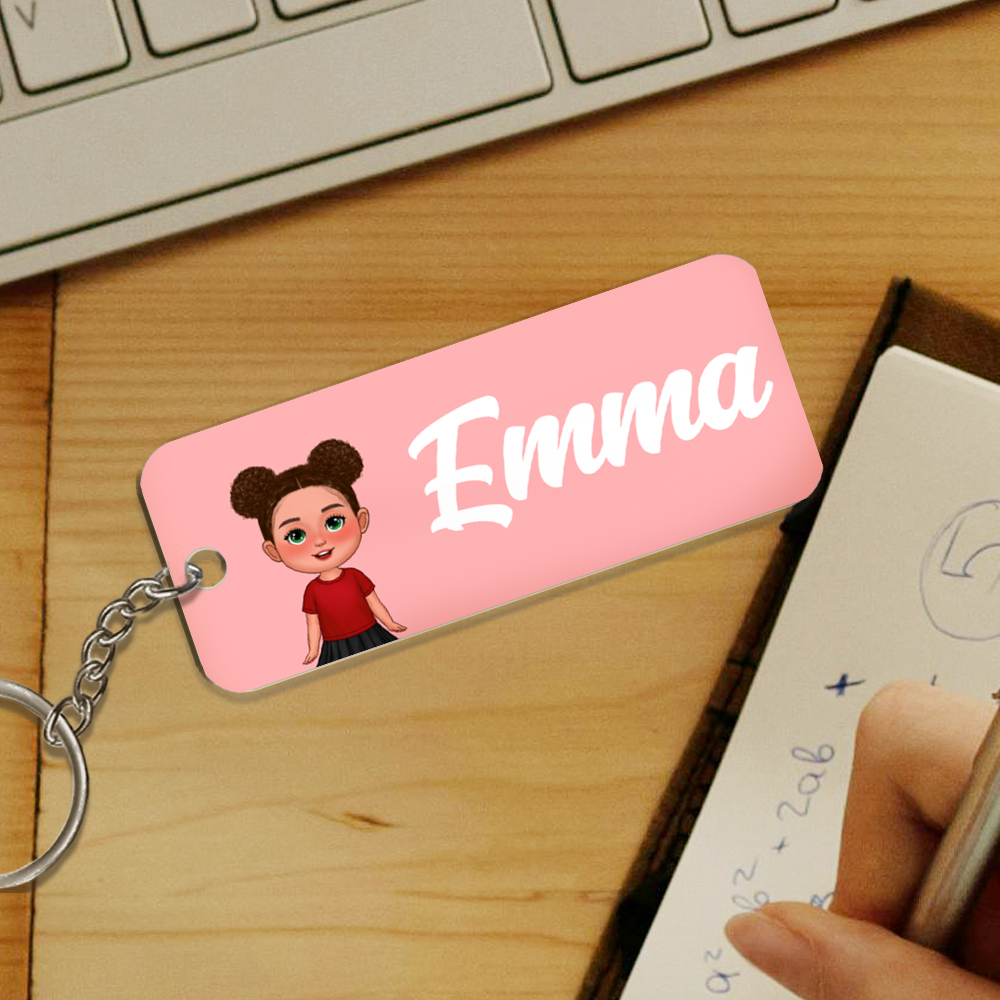 Personalized Keyring with Name & Character – Custom Gift with Multiple Colour Options | Jessemade