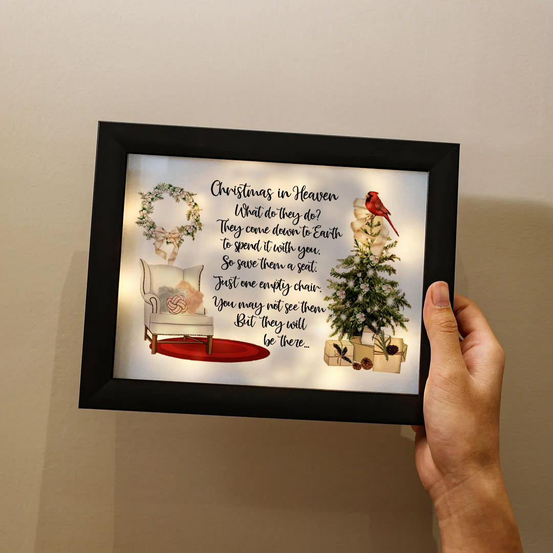 Christmas In Heaven Frame Lighted Shadow Box Sympathy Gifts