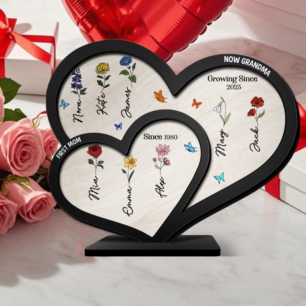 Custom Family Tree Heart Sign – Personalized Mother’s Day Gift for Mom or Grandma | Lorajewel