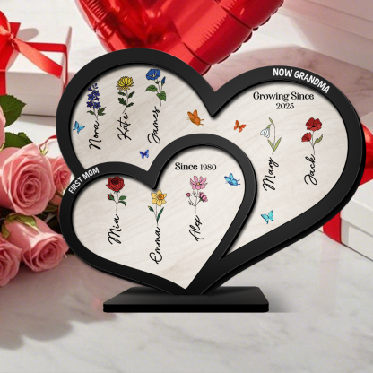 Custom Family Tree Heart Sign – Personalized Mother’s Day Gift for Mom or Grandma | Lorajewel