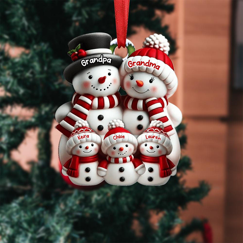 Personalized Family Snowmen Christmas Tree Decoration Ornament