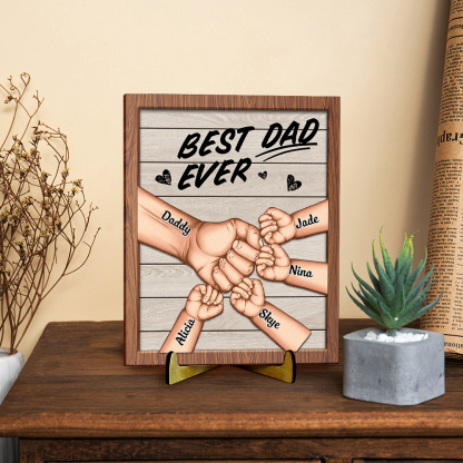 Personalized Best Dad Ever Wooden Plaque – Father's Day Gift for Dad | Lorajewel