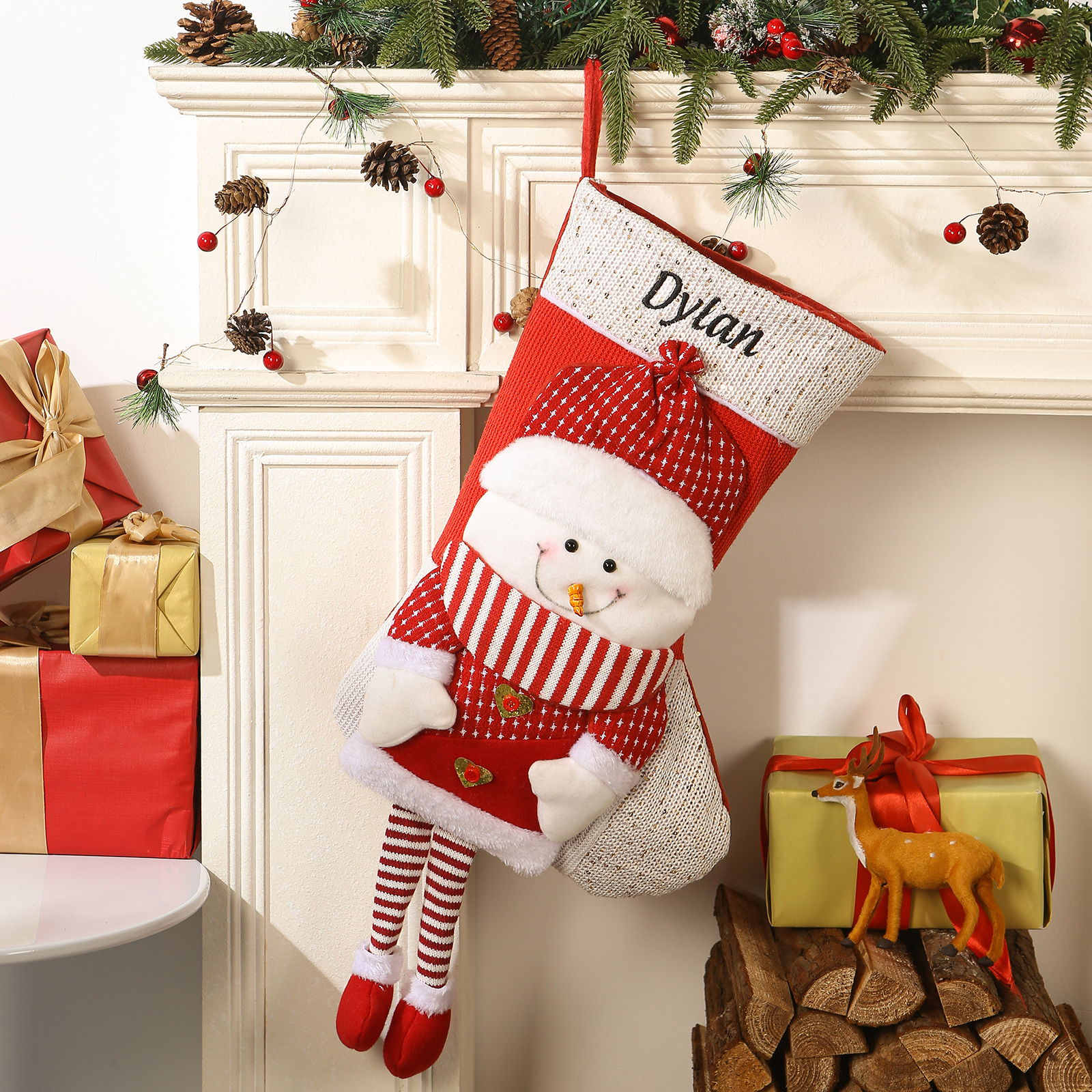Custom Name 3D Plush Christmas Stockings