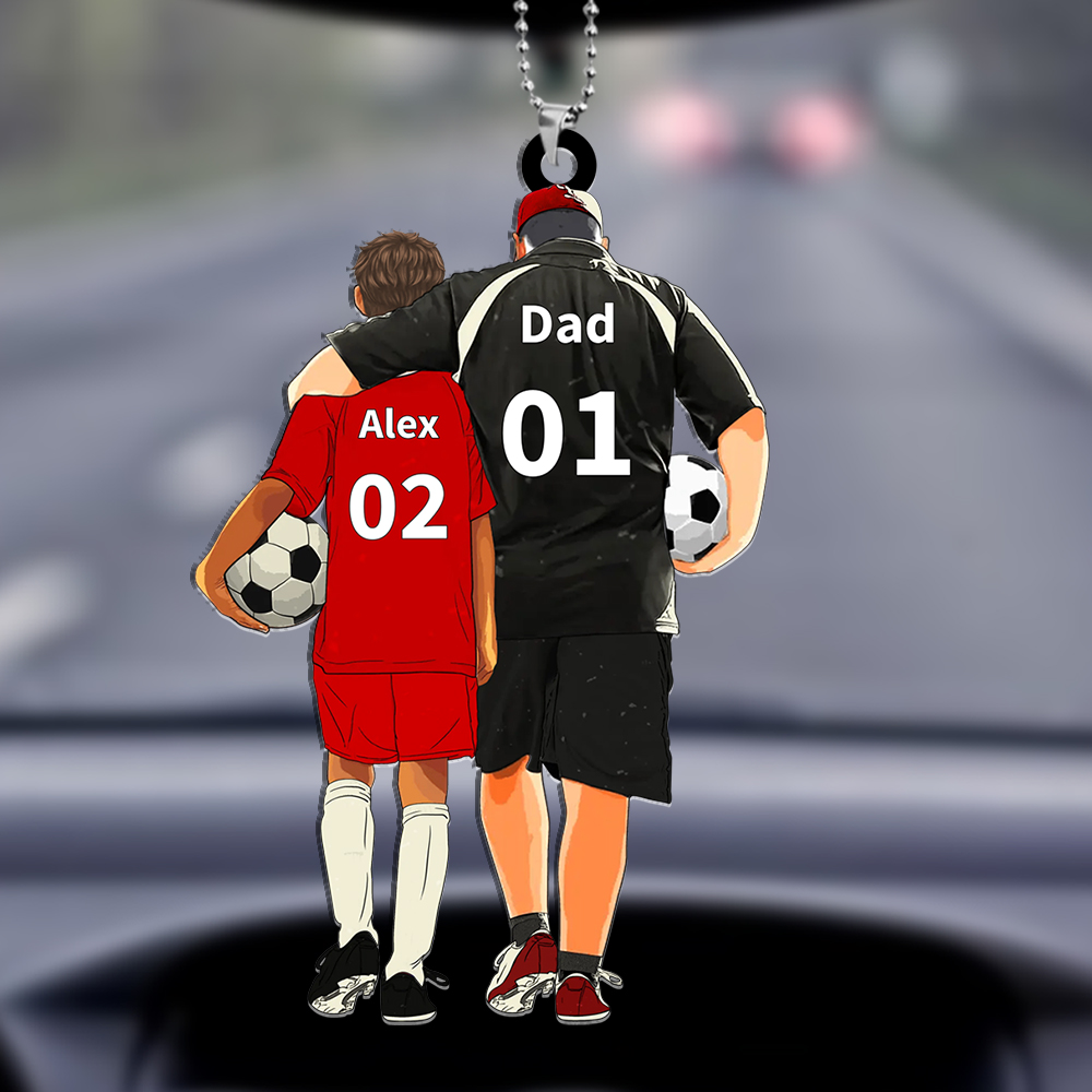 Personalized Acrylic Ornament Custom Soccer-Themed Gift for Dad | Lorajewel