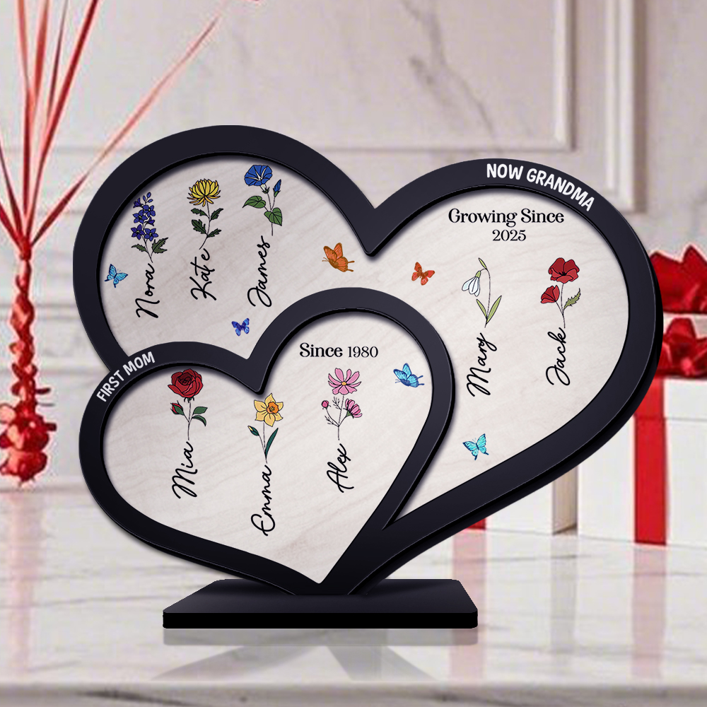 Custom Family Tree Heart Sign – Personalized Mother’s Day Gift for Mom or Grandma | Lorajewel