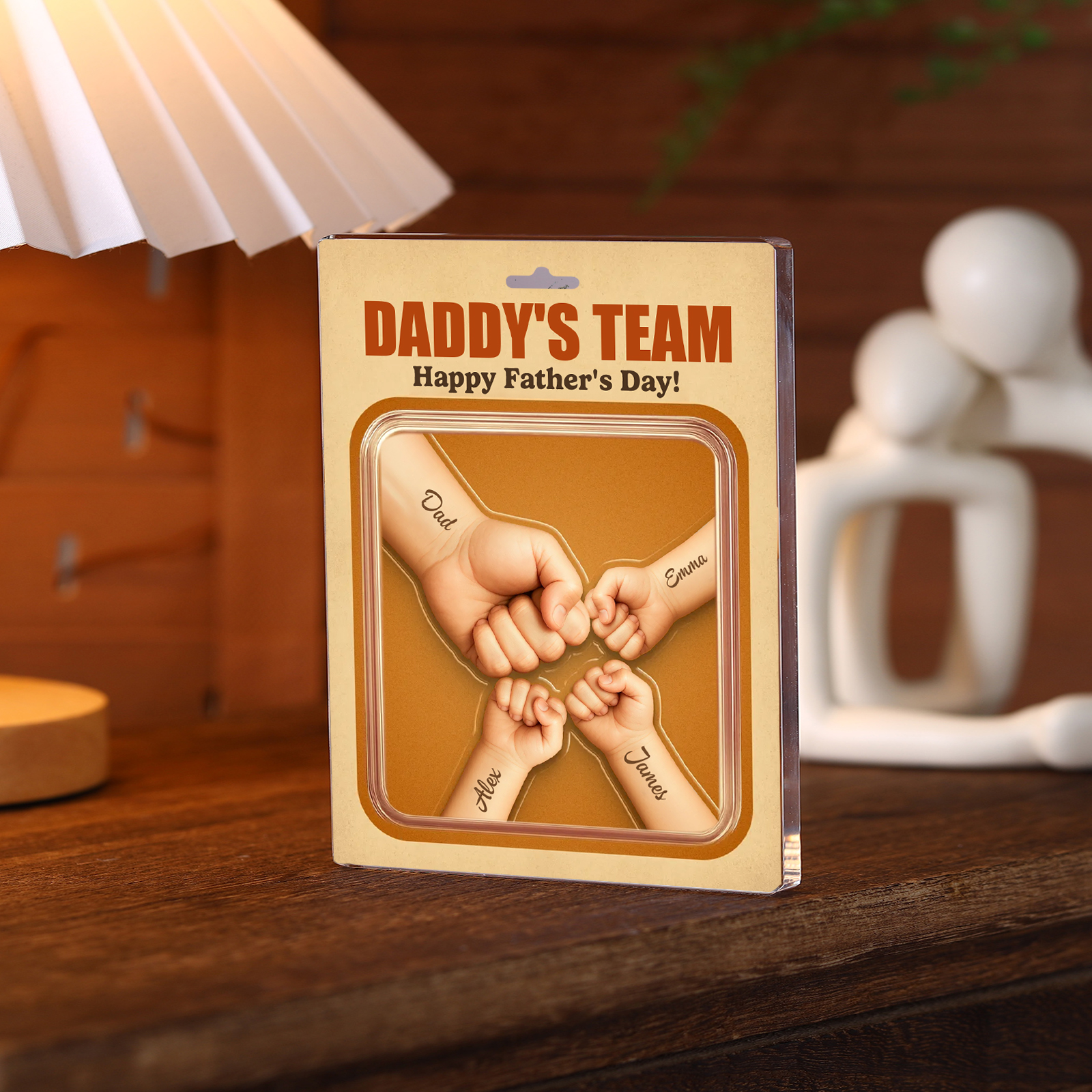 Perosnalized Daddy’s Team Acrylic Block - Custom Plaque Home Decoration for Father | Lorajewel