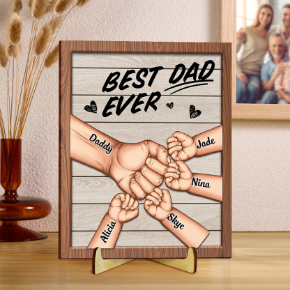 Personalized Best Dad Ever Wooden Plaque – Father's Day Gift for Dad | Lorajewel