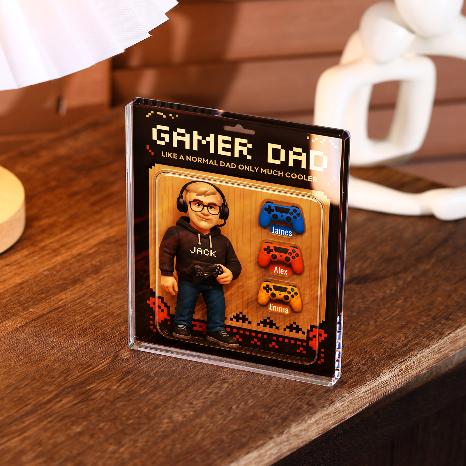 Personalized Gamer Dad Acrylic Plaque - Custom Father's Day Gift | Lorajewel
