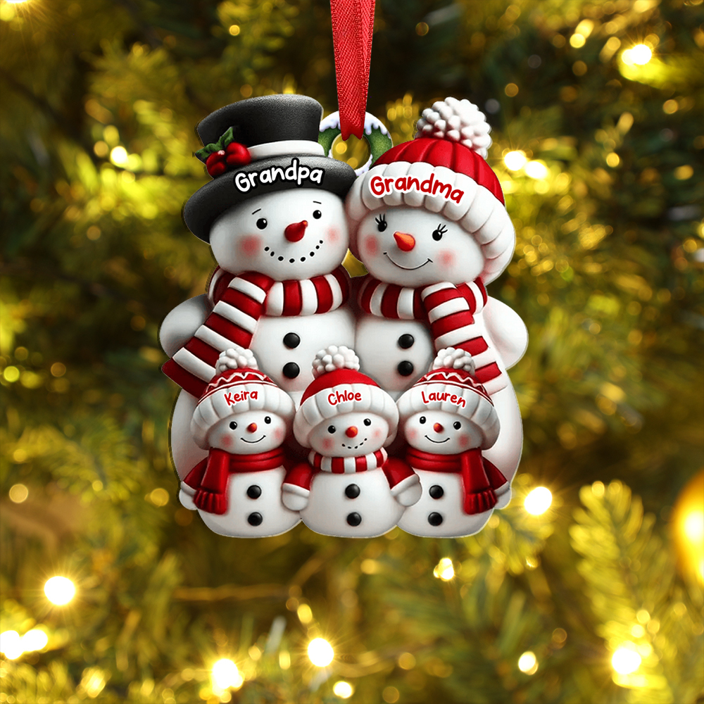 Personalized Family Snowmen Christmas Tree Decoration Ornament