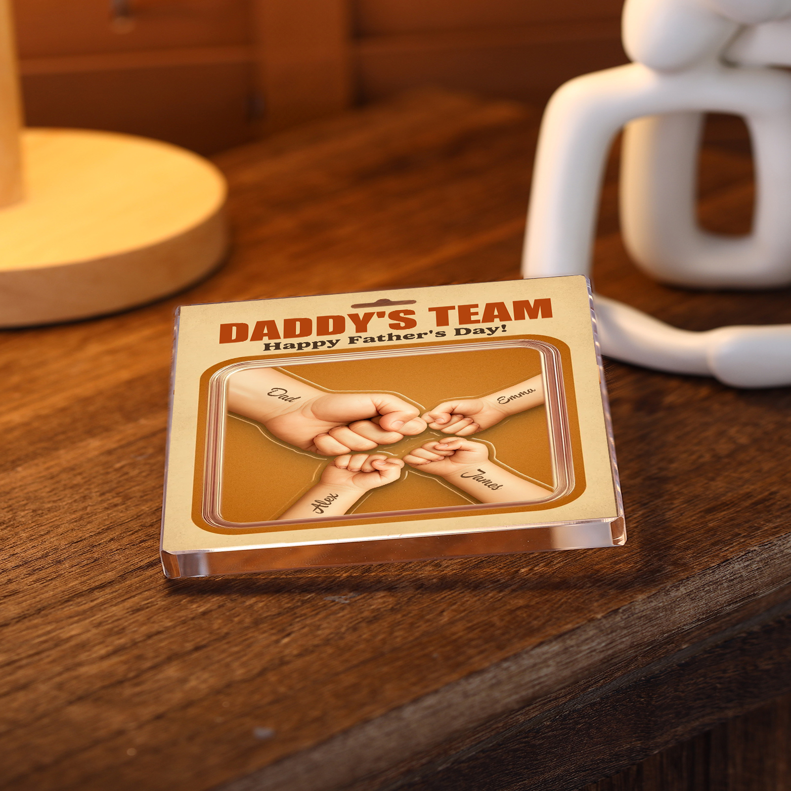 Perosnalized Daddy’s Team Acrylic Block - Custom Plaque Home Decoration for Father | Lorajewel