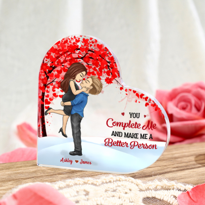 Personalized Heart-Shaped Couple Plaque with Custom Names & Romantic Design Perfect Gift for Couples