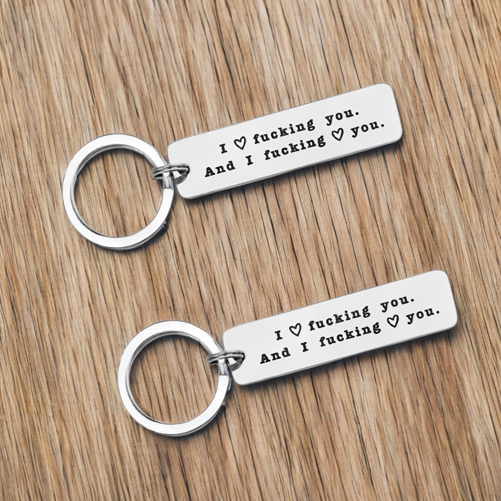 Funny Couple Keychain I Love F❤cking You and I F❤cking Love You Key Ring for Couple