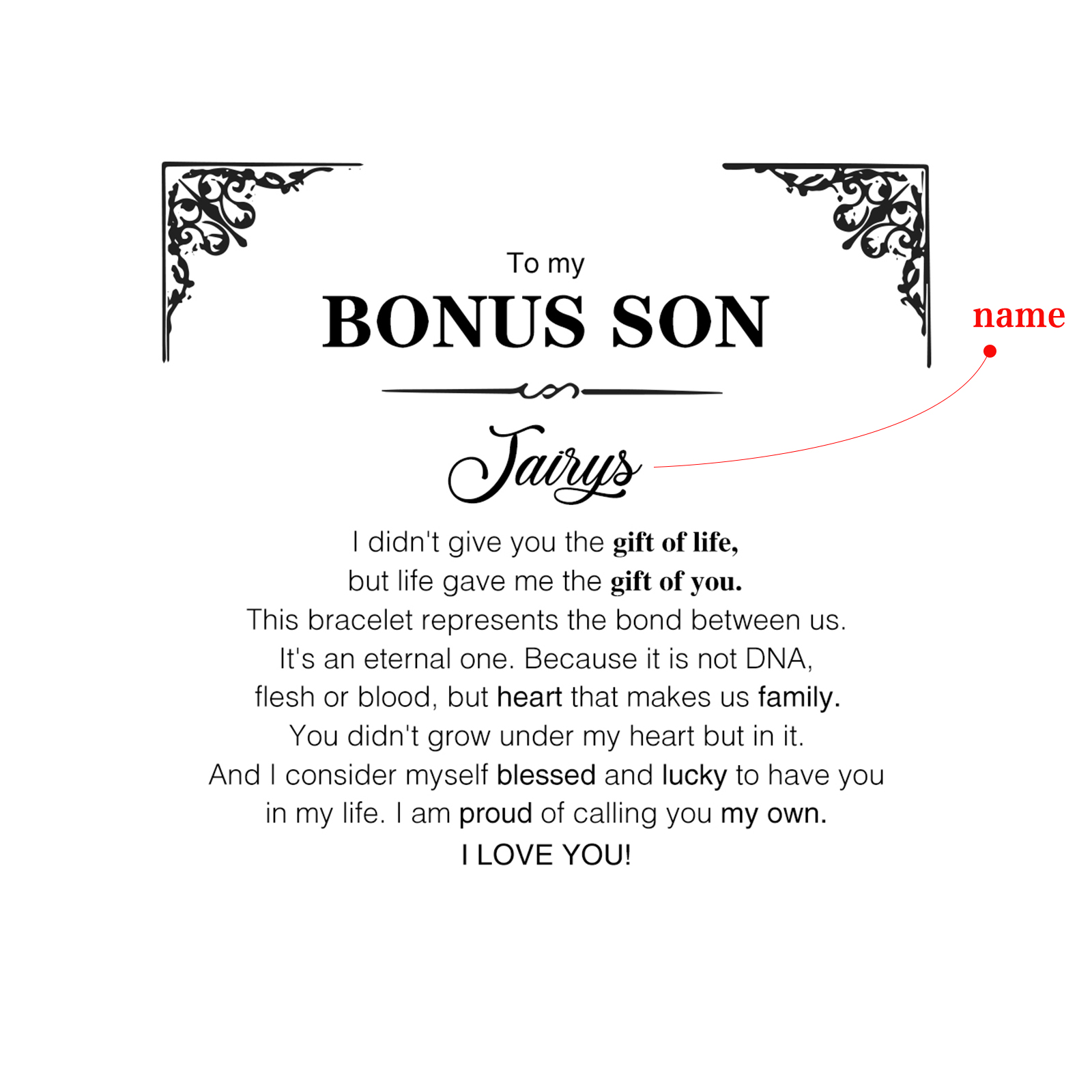 To My Son Bracelet Personalized Name Message Card Braided Leather Bracelet Gift for Son - I Am Proud Of Calling You My Own