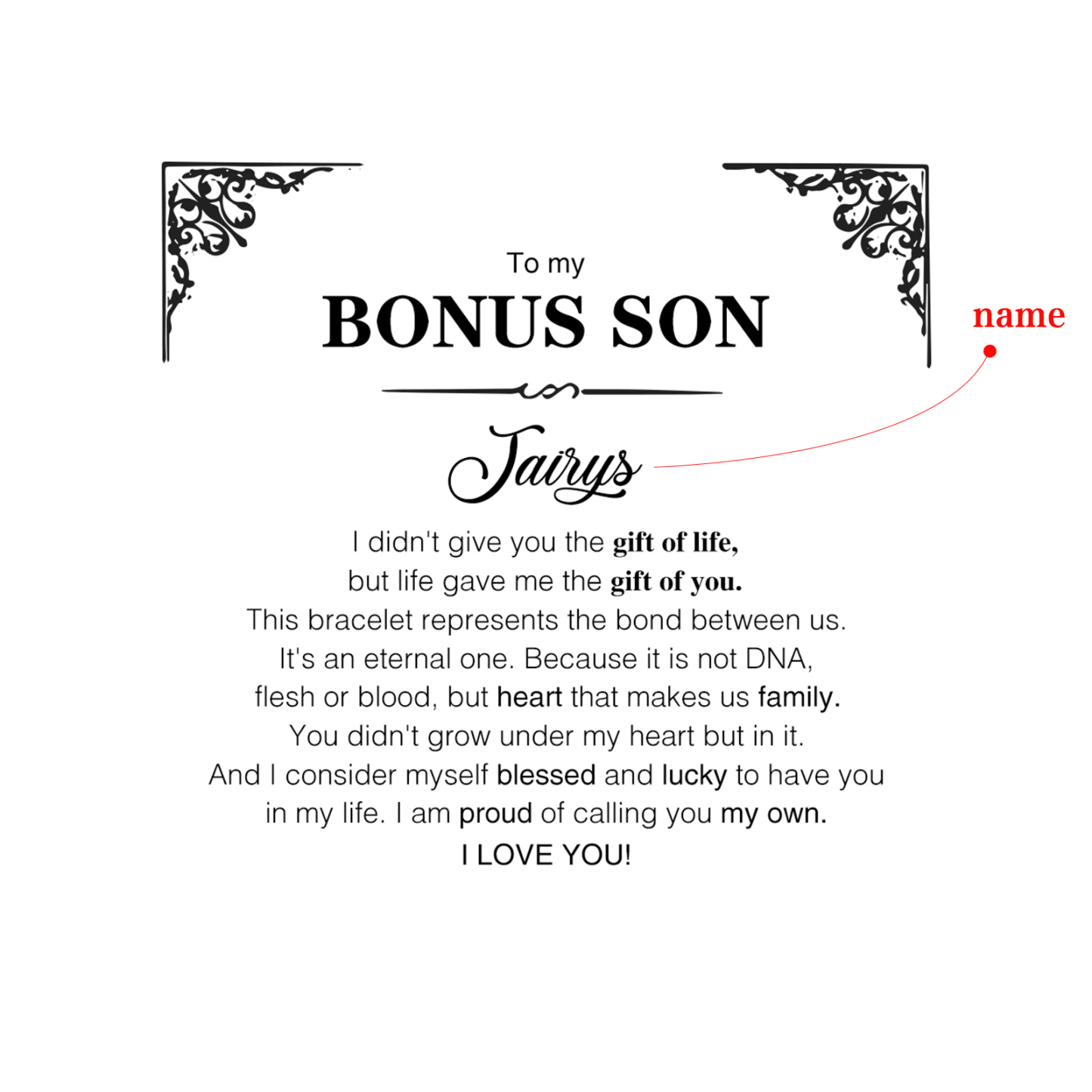 To My Son Bracelet Personalized Name Message Card Braided Leather Bracelet Gift for Son - I Am Proud Of Calling You My Own