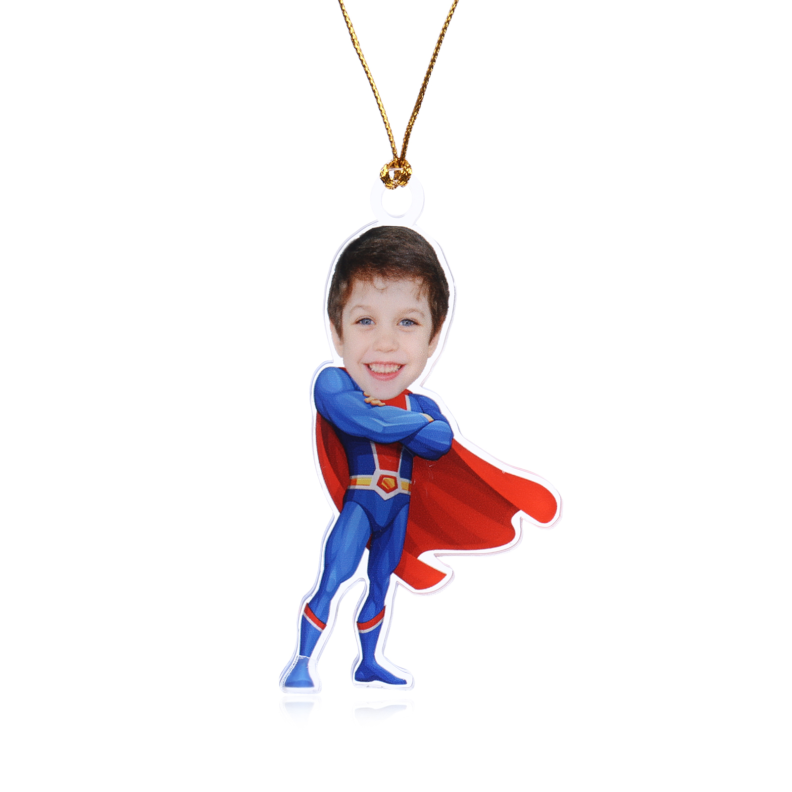 Acrylic Superman Keyring Custom Photo Hanging Ornaments Personalised Keychain for Him | Jessemade