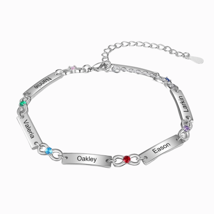 Custom Infinity Bracelet Engraved 1-6 Names Gifts for Mom