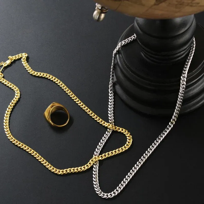 To My Boyfriend Cuban Link Chain Necklace Promise Necklace Gift Set - I Love You Forever & Always