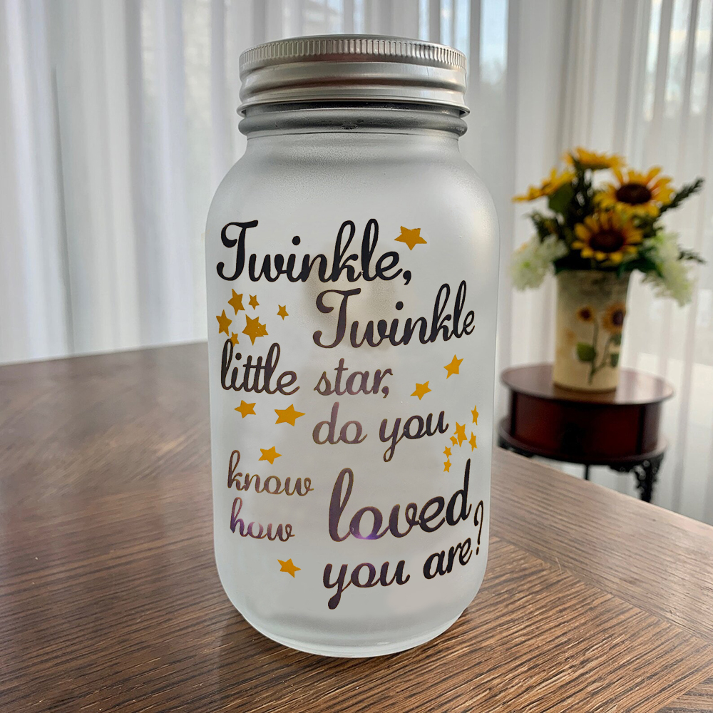 Mason Jar Night Light Twinkle Twinkle Little Star Led Lamp Home Decor