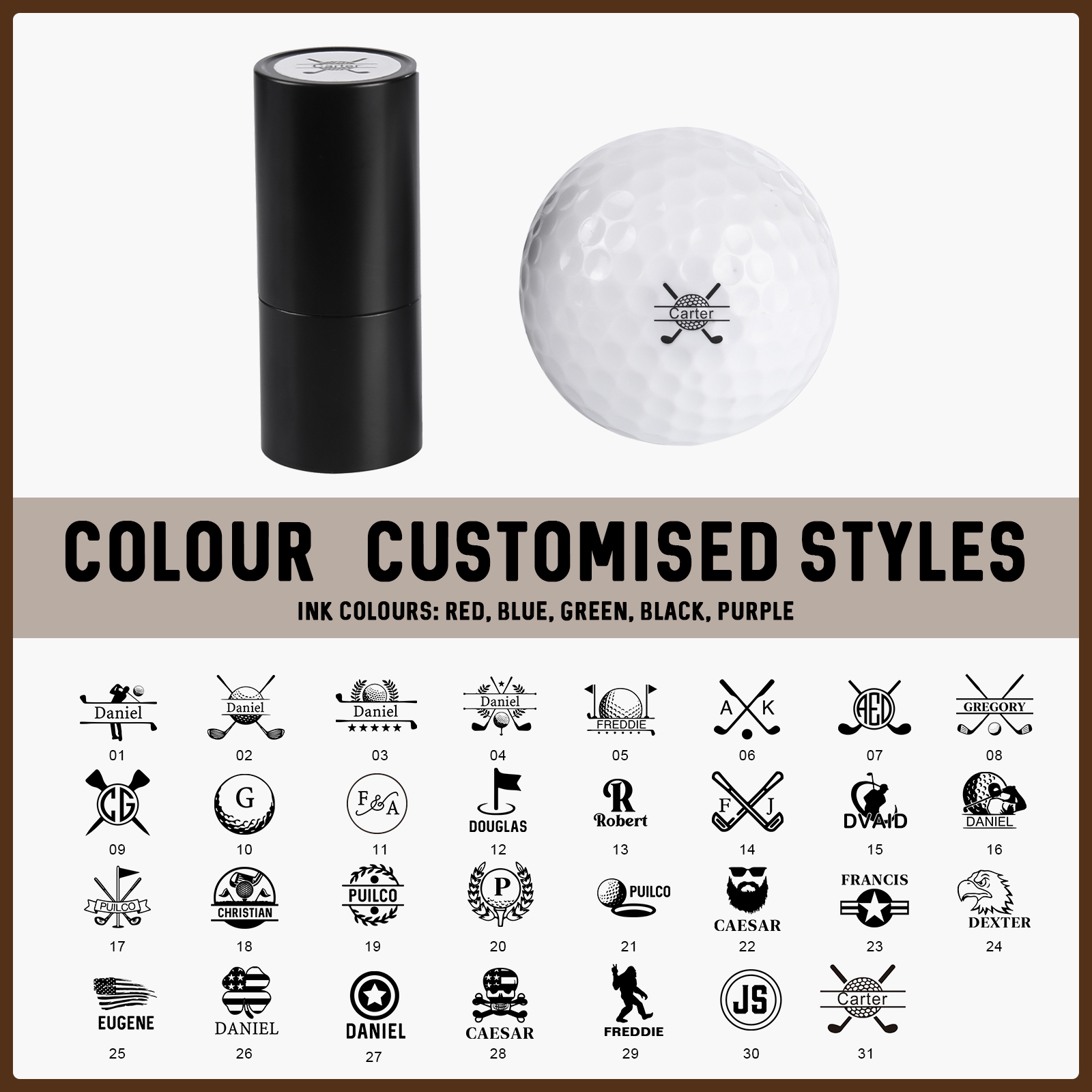 Personalized Golf Pattern Seal, A Special Gift For Him/Yourself